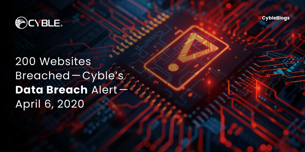 200 Websites Breached — Cyble’s Data Breach Alert — April 6, 2020